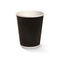 Ripple Wall Coffee Cups Black 475ml (16oz) Box Of 500