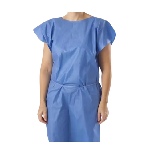 Sleeveless Patient Gown with Back Ties &amp; Velcro Closure – Carton of 100