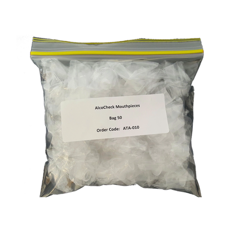 AlcoCheck™ Mouthpieces Bag (50pcs) – Compatible with Fuel Cell Breathalyzers