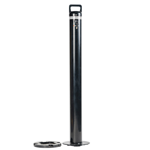 Enforcer 90mm Removable Surface Mount Bollard Black Keyed Alike