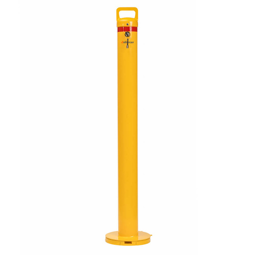 Enforcer 90mm Removable Surface Mount Bollard Yellow Keyed Alike