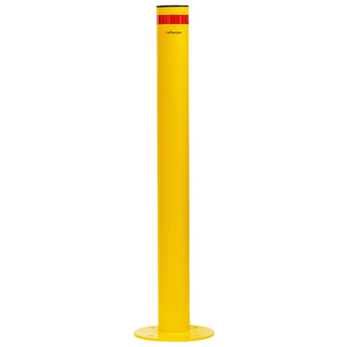 Enforcer 90mm Surface Mount Bollard Yellow with Black Cap