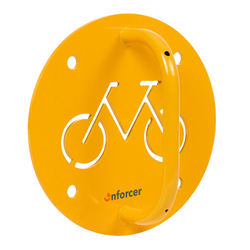 Enforcer Wall Mounted Round Bike Rack Galvanised Yellow