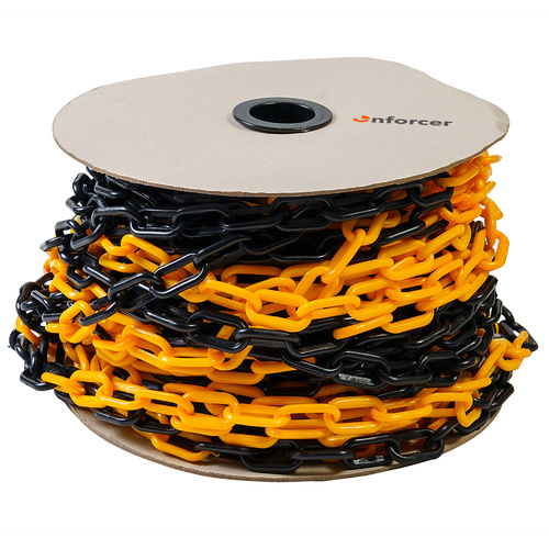 Enforcer Black Yellow Safety Chain 40m Roll
