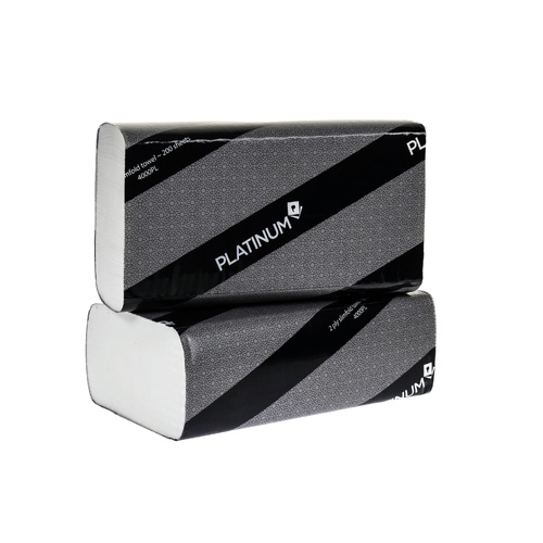 Platinum 2 ply Slimfold Interleaved Towel 23cm x 23cm