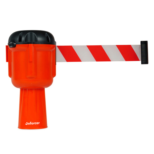 Enforcer Cone Top Retractable Belt Barrier Red White