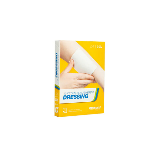 D4 Non-Adherent Dressing 10 x 7.5cm 3pk