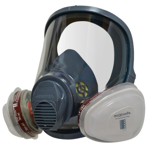MaxiGuard Full Face Silicone Respirator with A1P2 Filter-Medium