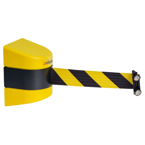 Enforcer Magnetic Wall Mount Retractable Belt Barrier Black Yellow