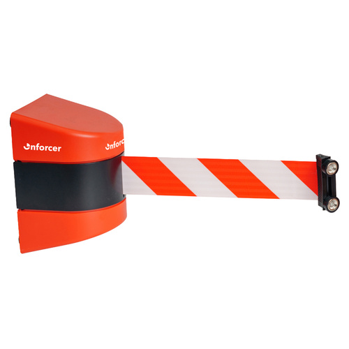 Enforcer Magnetic Wall Mount Retractable Belt Barrier Red White