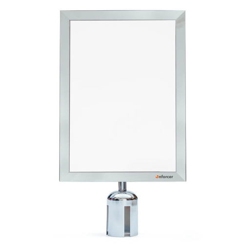 Enforcer A3 Sign Frame Stainless Steel for Retractable Belt Barrier