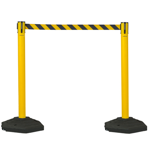 Enforcer Retractable Belt Barrier Yellow Post Black Yellow Belt