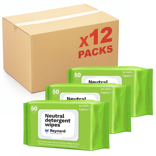 Reynard Neutral Detergent Wipes 50 Pack RHS201 - Carton of 12