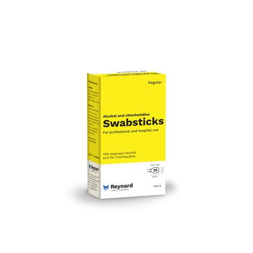 Reynard 2% Chlorhexidine &amp; Alcohol Swabsticks, 25 Swabs