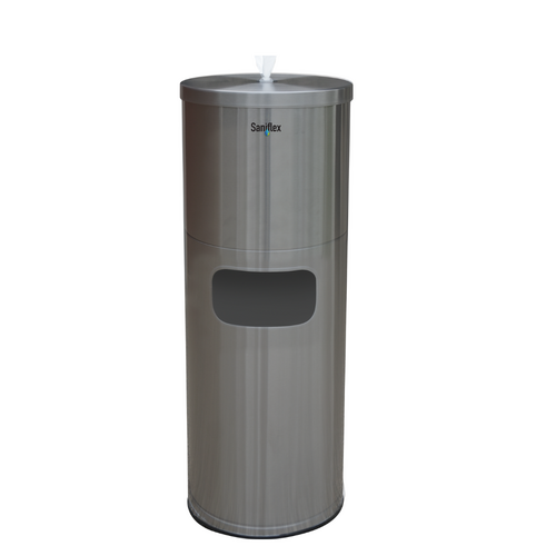 Stainless Steel Bin Dispenser with Door Silver