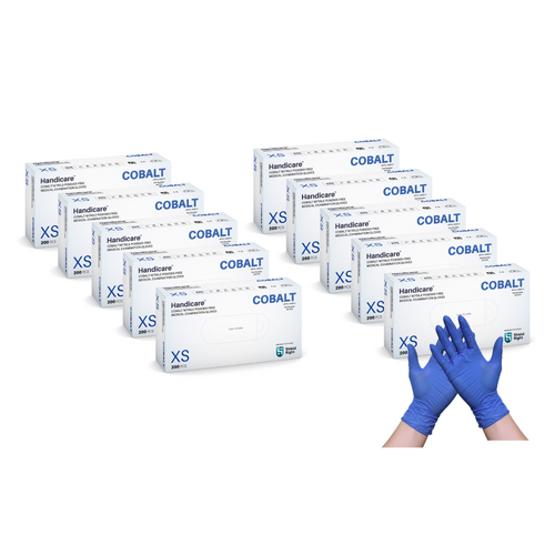 Handicare Cobalt Nitrile Medical Examination Gloves - Carton of 10