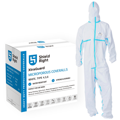 Shield Right Microporous Max – Type 4/5/6 White Coverall
