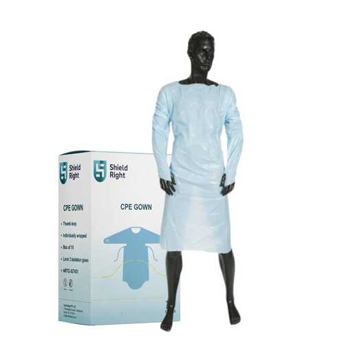 Shield Right CPE Isolation Gown – Dispenser Box of 15