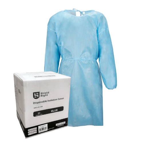 ISO Gown Elastic Cuff Level 1, 25gsm - Carton of 50