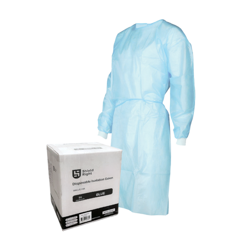 ISO Gown knitted Cuff Velcro Level 3, 45gsm Seam Taped - Carton of 50