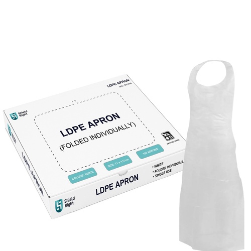 White Disposable Aprons – Dispenser Box of 100