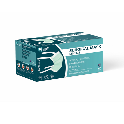 Shield Right Surgical Mask Level 2 – Tie-Back (50 Pcs)