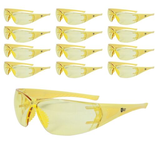 Shield Right Pro Safety Glasses Amber - Pack of 12