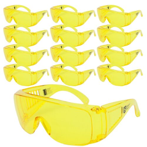Shield Right Visitor Safety Glasses Amber - Pack of 12