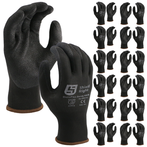 Shield Right DuraFlex Sandy Nitrile Glove - 12 Pack