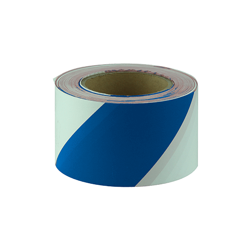 Shield Right Blue and White barricade tape 75MM X 100M