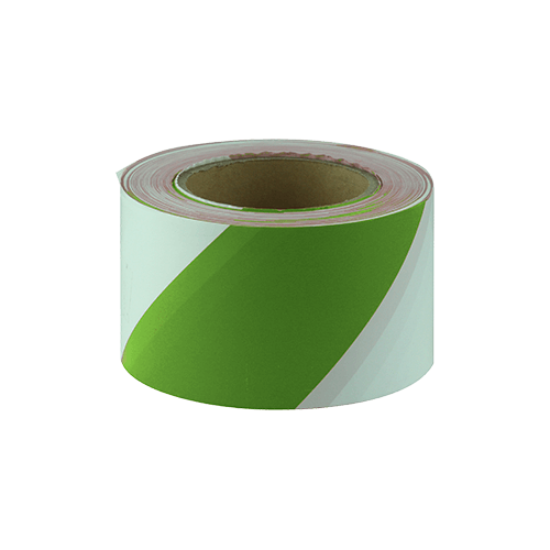 Shield Right  Green &amp; White Barricade Tape 75MM X 100M