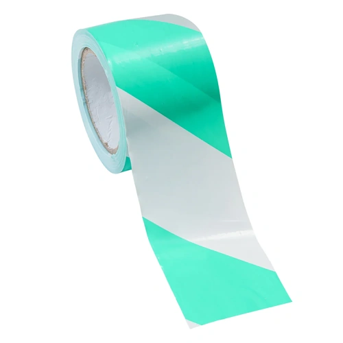 Shield Right  Green &amp; White Barricade Tape 75MM X 100M