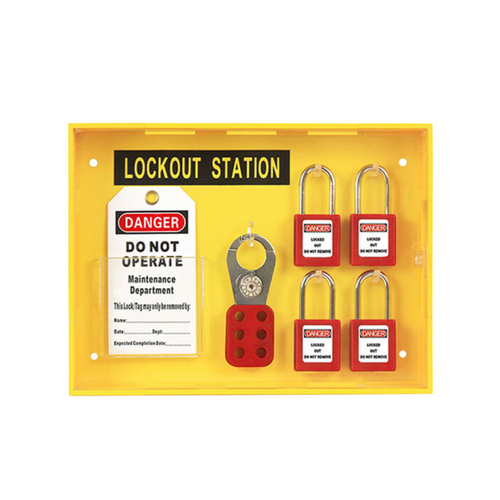 Safety 4 Padlock Station – Complete Lockout Kit