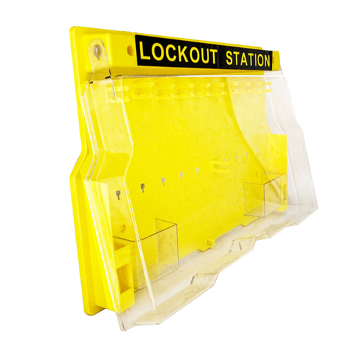 Safety 10 Padlock Station – Empty LOTO Lockout Tagout Organizer with Hooks &amp; Storage