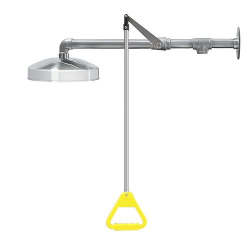 Emergency Stainless Steel Wall-Mounted Shower with Pull Rod