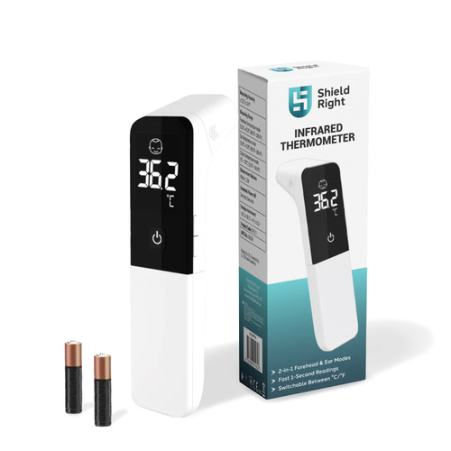 Shield Right Infrared Thermometer – Fast Non-Contact Forehead &amp; Ear Reader for Adults &amp; Kids