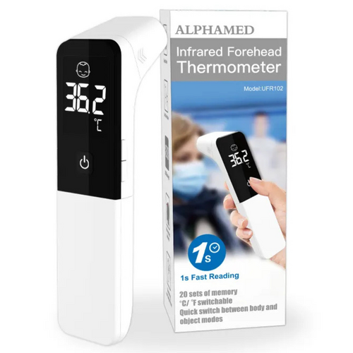 Shield Right Alphamed Infrared Thermometer – Fast, Non-Contact Forehead &amp; Ear Reader for Adults &amp; Kids