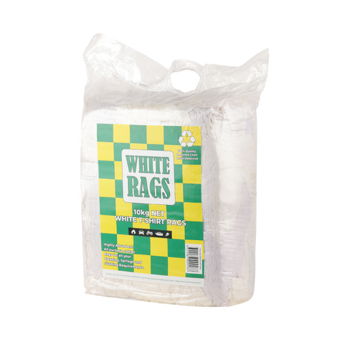 White T-Shirt Rags in Bags - 10kg